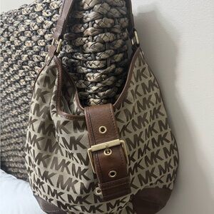 Michael Kors Tan and Brown Monogram Tote